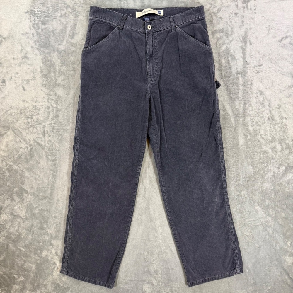 Vintage Gap Corduroy Carpenter Pants Men's Size 36x32 Gray Utility Workwear